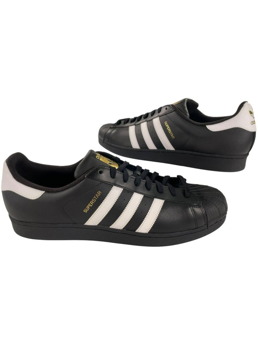 Adidas Superstar Foundation Shoes Black/White Leather Sneakers Men's Size 18 NEW
